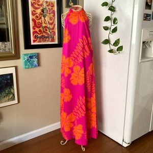 Vintage 70s Pomaré Tahiti Hawaiian Maxi Dress
